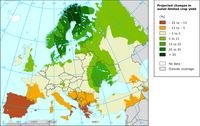 Projected changes in water-limited crop yield