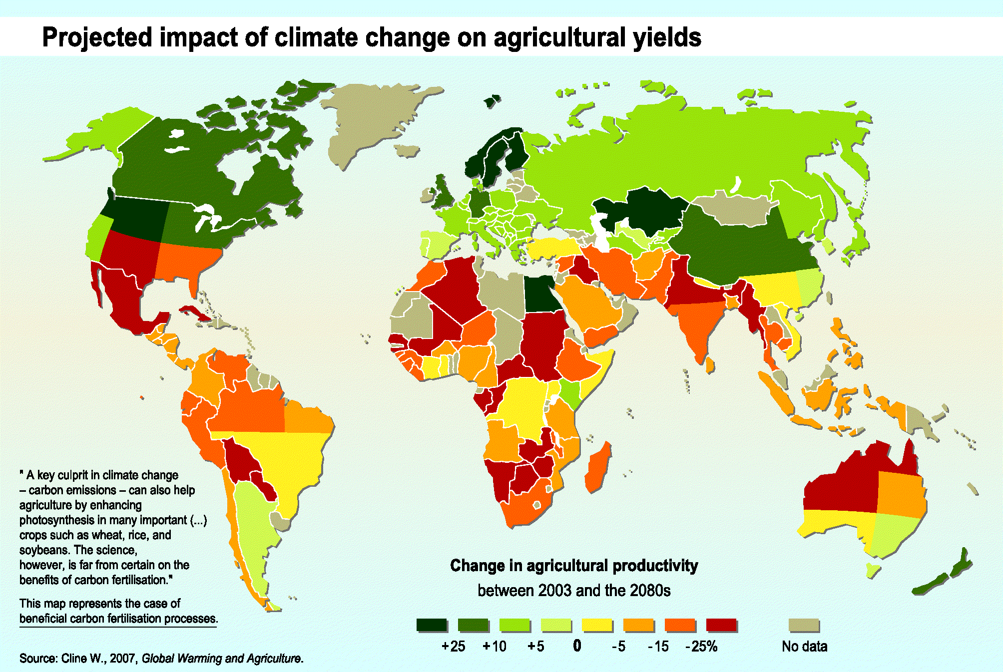 climate change map of the world Projected Impact Of Climate Change On Agricultural Yields climate change map of the world