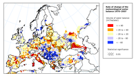 Rate of change of the meteorological water balance 1975-2007