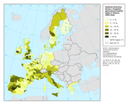 Regional share of Natura 2000 habitats that depend on a continuation of extensive farming practices within Natura 2000 sites