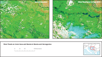 River floods on rivers Sava and Bosnia in Bosnia and Herzegovina