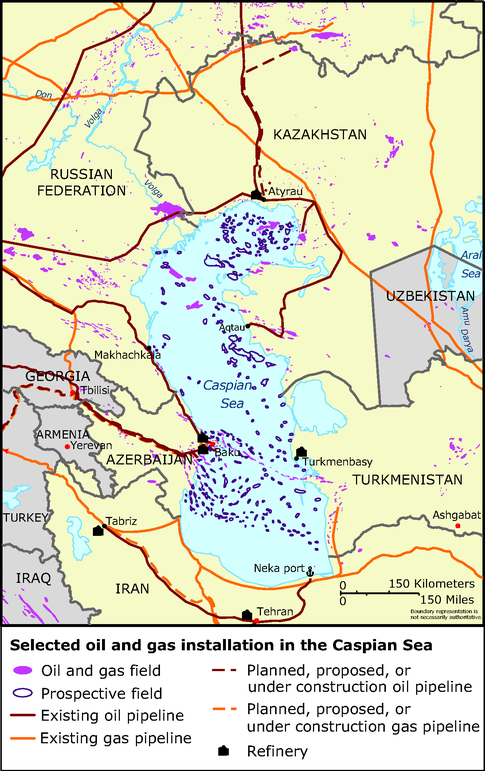 Selected Oil And Gas Installations And Projects In The Caspian Sea European Environment Agency
