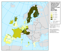 Share of utilised agricultural area under agri-environment schemes in 2001