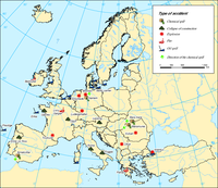 Sites of major technological accidents (1998-2002)