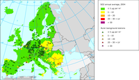 SO2 annual average, 2004