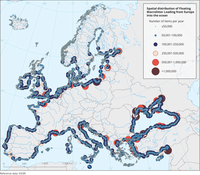 Spatial distribution of Floating Macrolitter Loading from Europe into the ocean