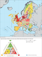 Spatial distribution of habitats conservation status at Member State level represented in a 10 x 10 km grid