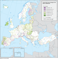 Forest land cover change in the EEA-39, 2000-2018