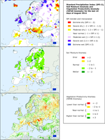 SPI‑3, Soil Moisture Anomaly and fAPAR Anomaly for the last 10 days of August 2012