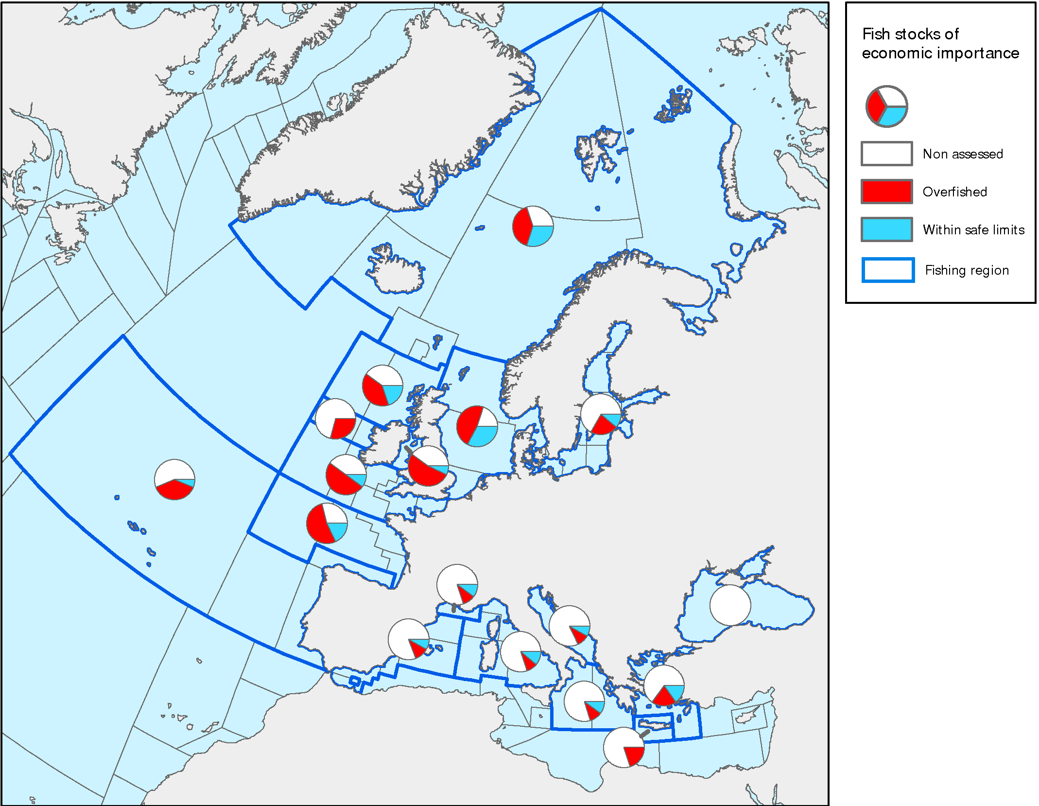 Status of commercial fish stocks in European Seas, 2003-2004