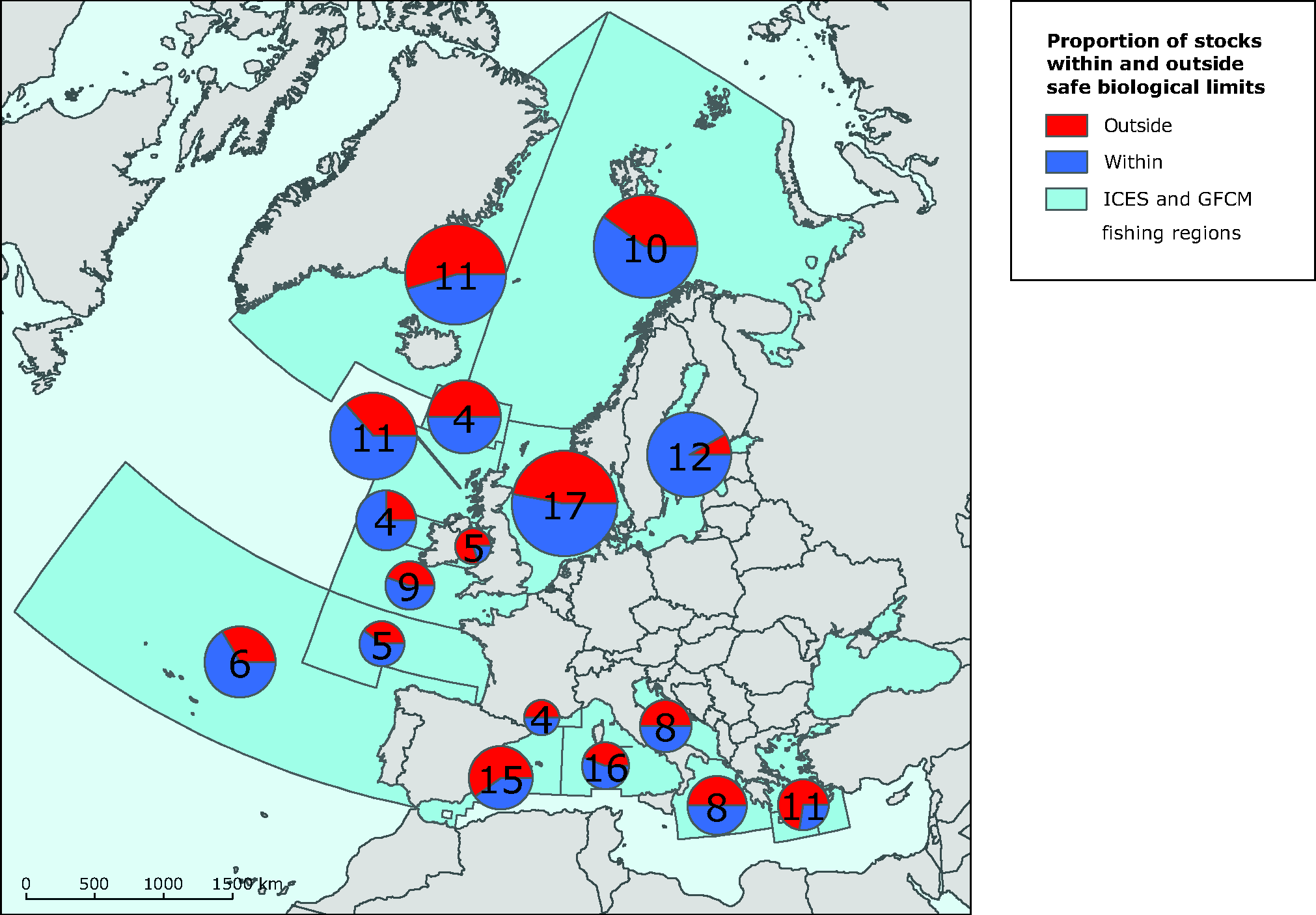 Status of the fish stocks in ICES and GFCM fishing regions of Europe in 2006