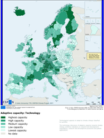 Technology as one determinant of adaptive capacity, based on the NUTS 3 level