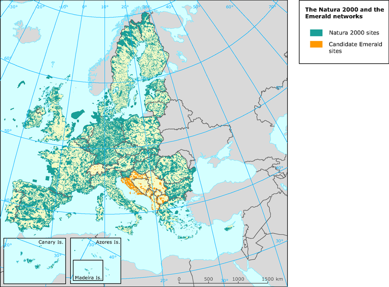 The Natura 2000 and the Emerald networks - eps file