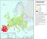 The transfers of land between agriculture and forest and semi-natural cover types across Europe