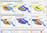 The WEI at river basin and sub-catchment scale within the RBD eastern Sterea Ellada (GR07) (Greece)