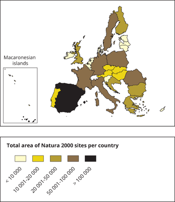 Total area of Natura 2000 sites