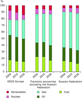 Total energy consumption by fuel source, projections 2004-2030