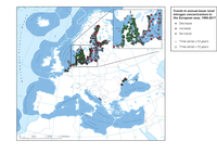 Trends in annual mean total nitrogen concentrations in European seas