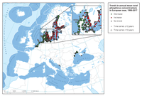 Trends in annual mean total phosphorus concentrations in European Seas
