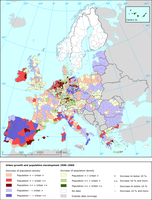 Urban growth and population development 1990-2000