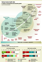 Various human health risks in relation to development and economic growth and Causes of death
