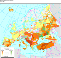 Water erosion in Europe, 1993
