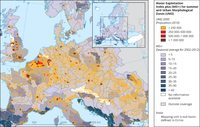 Water Exploitation Index plus (WEI+) for summer and Urban Morphological Zones (UMZ)