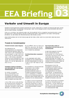 EEA Briefing 3/2004 - Verkehr und Umwelt in Europa