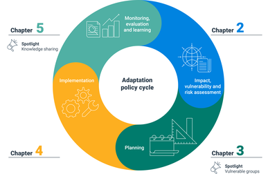 Schematic Iterative Adaptation Cycle, based on the UAE Framework for Global Climate Resilience