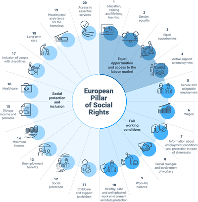 Figure 2.3 The 20 principles of the European Pillar of Social Rights