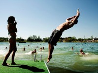 The festival's swimming lake