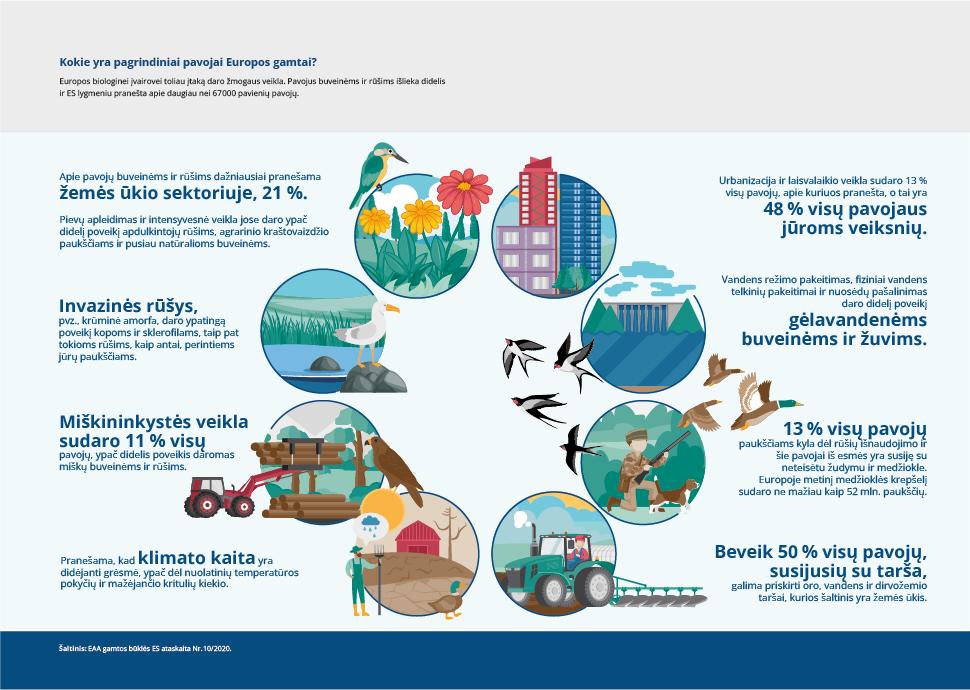 Kokie yra pagrindiniai pavojai Europos gamtai?
