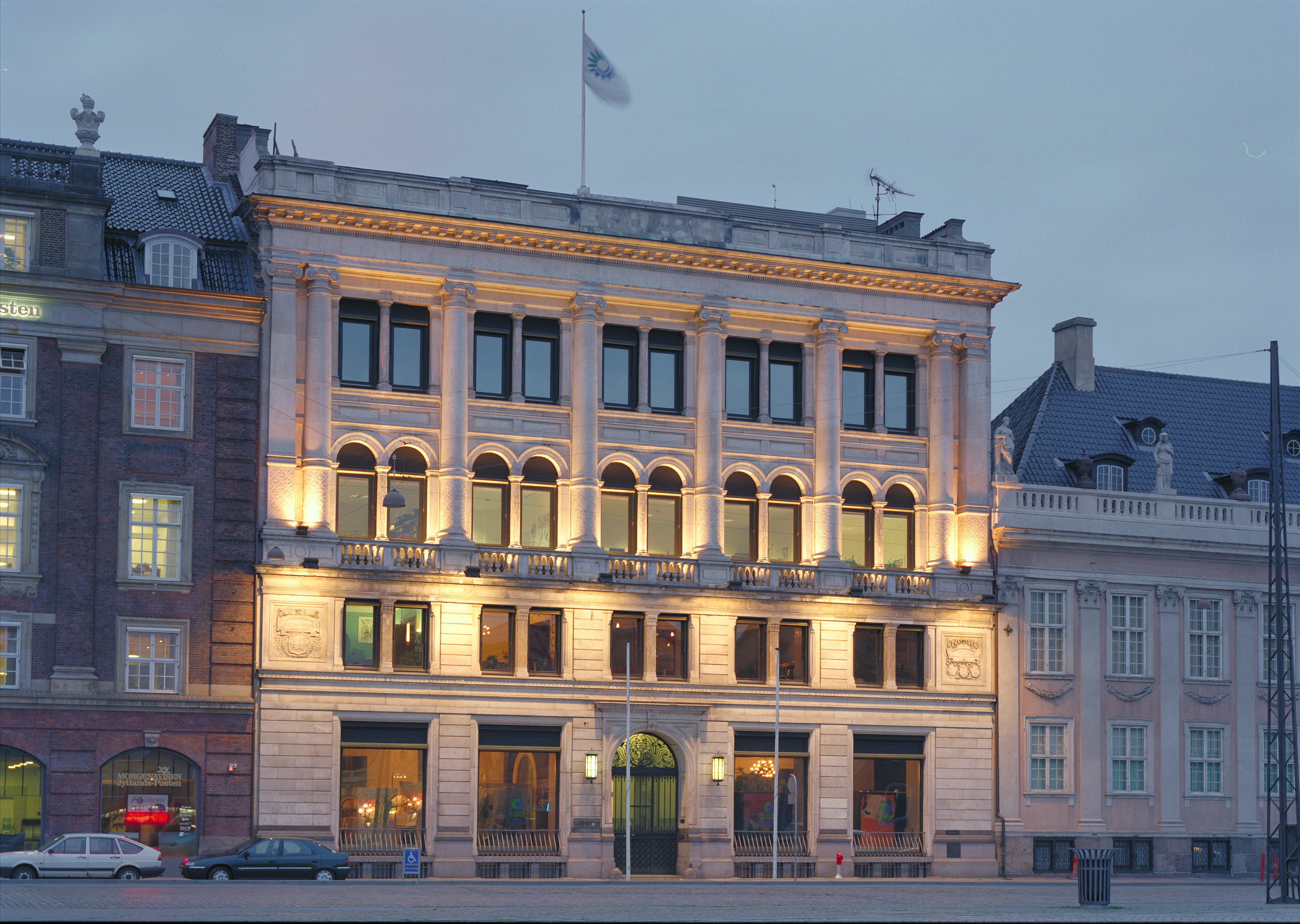 European Environment Agency building at night 