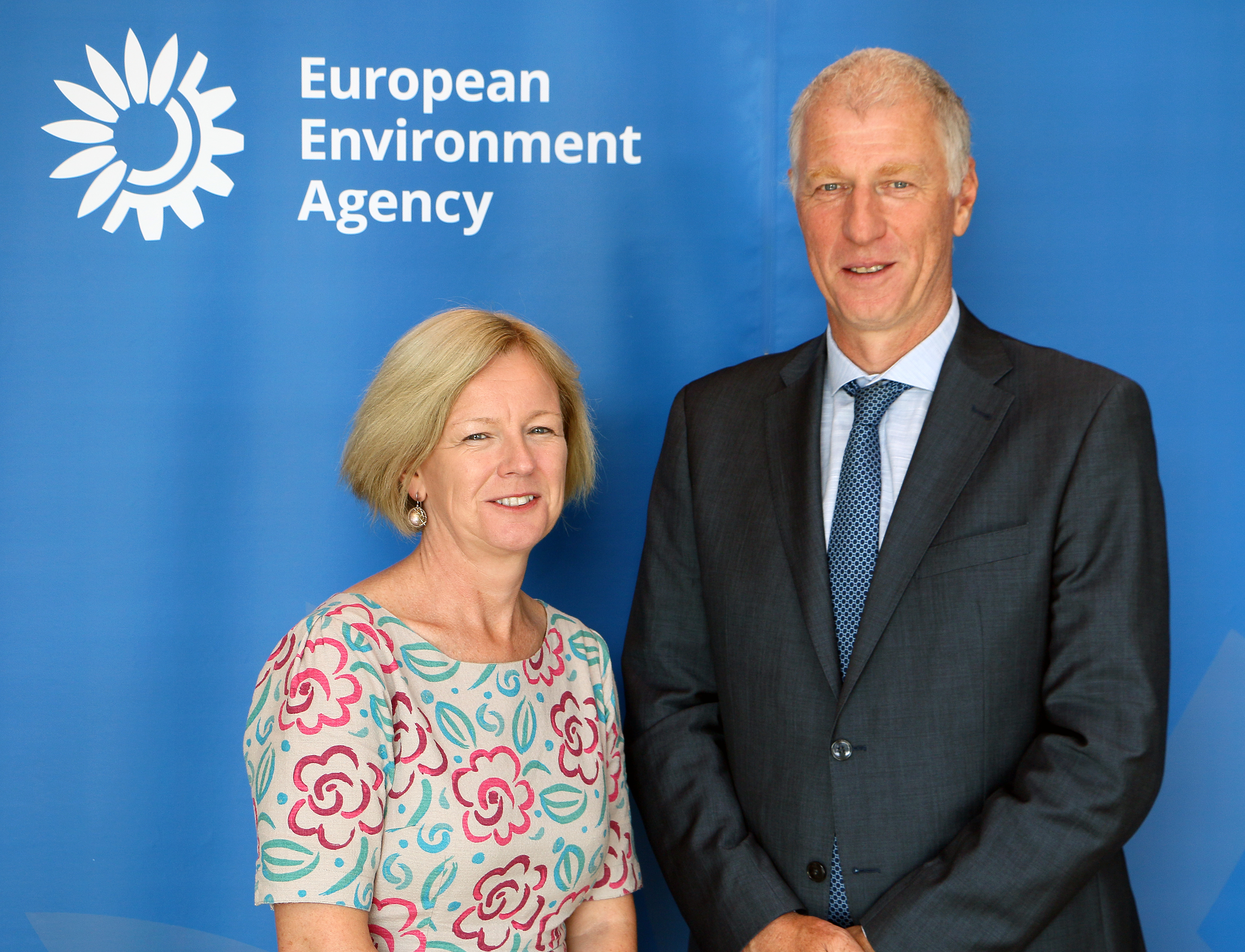 Laura Burke, chair of the EEA Management Board, with Hans Bruyninckx, EEA Executive Director