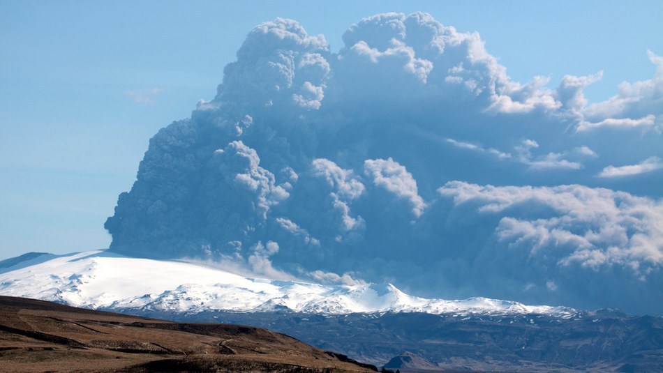 Eyjafjallajökull wulkan, Islandia