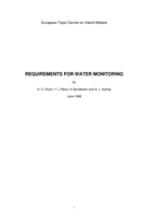 Requirements for water monitoring