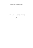 Air Quality - Annual summary report 1995