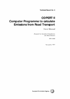 COPERT II Computer programme to Calculate Emissions from Road Transport - Users Manual