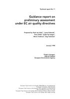 Guidance Report on preliminary assessment under EC air quality directives