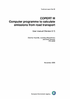 COPERT III Computer programme to calculate emissions from road transport - User manual