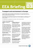EEA Briefing 3/2004 - Transport and environment in Europe