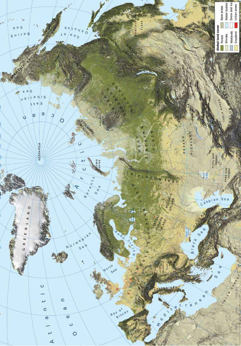 Pan-European area, land cover