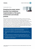 Greening the power sector: benefits of an ambitious implementation of Europe's environment and climate policies 