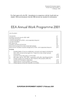 EEA Annual Work Programme 2001