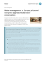 Water management in Europe: price and non-price approaches to water conservation 