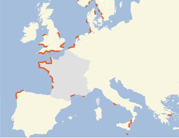 Distribution of Crepidula fornicata (slipper limpet)