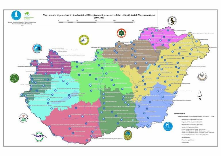 FIGURE 3. IMPLEMENTED, ON-GOING AND PLANNED PROJECTS OF NATURE CONCERVATION, 2006-2010