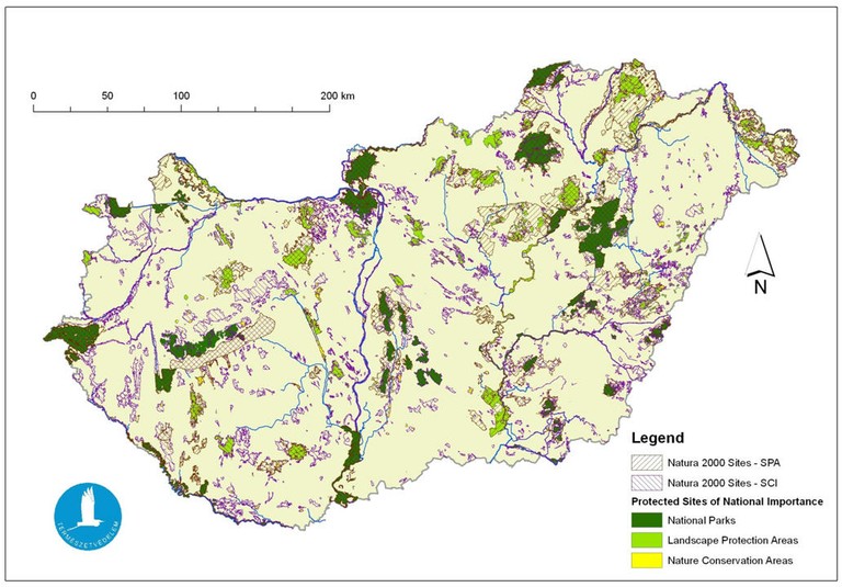 MAP 2. NATURE PROTECTION AREAS IN HUNGARY (NATIONAL PROTECTION AND NATURA 2000)