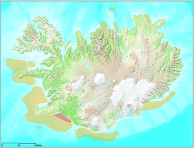 Figure 1. The main spawning grounds for cod around Iceland