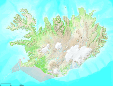 Figure 4. Areas to be avoided and with restriction (regulation) in sailing off the Icelandic coast